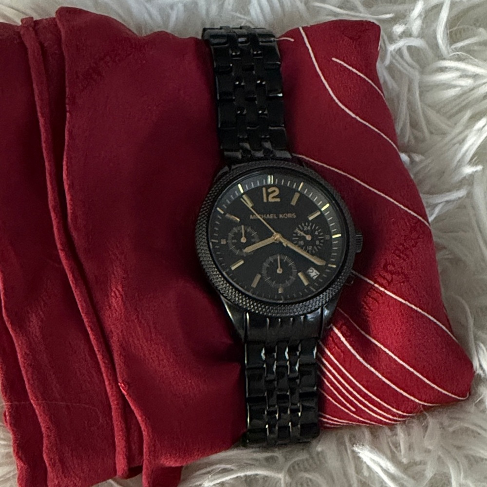 Michael Kors Ladies Black Chronograph Watch